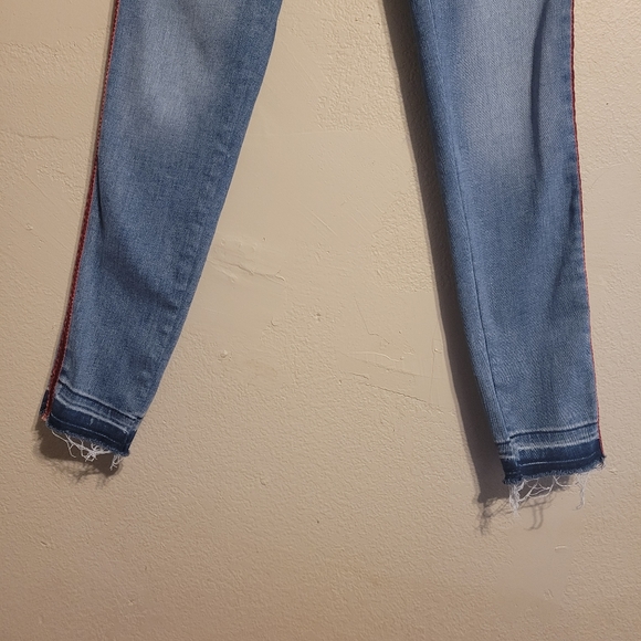 Garage Medium Wash High Rise Jeans-Red Stripe - Picture 3 of 16